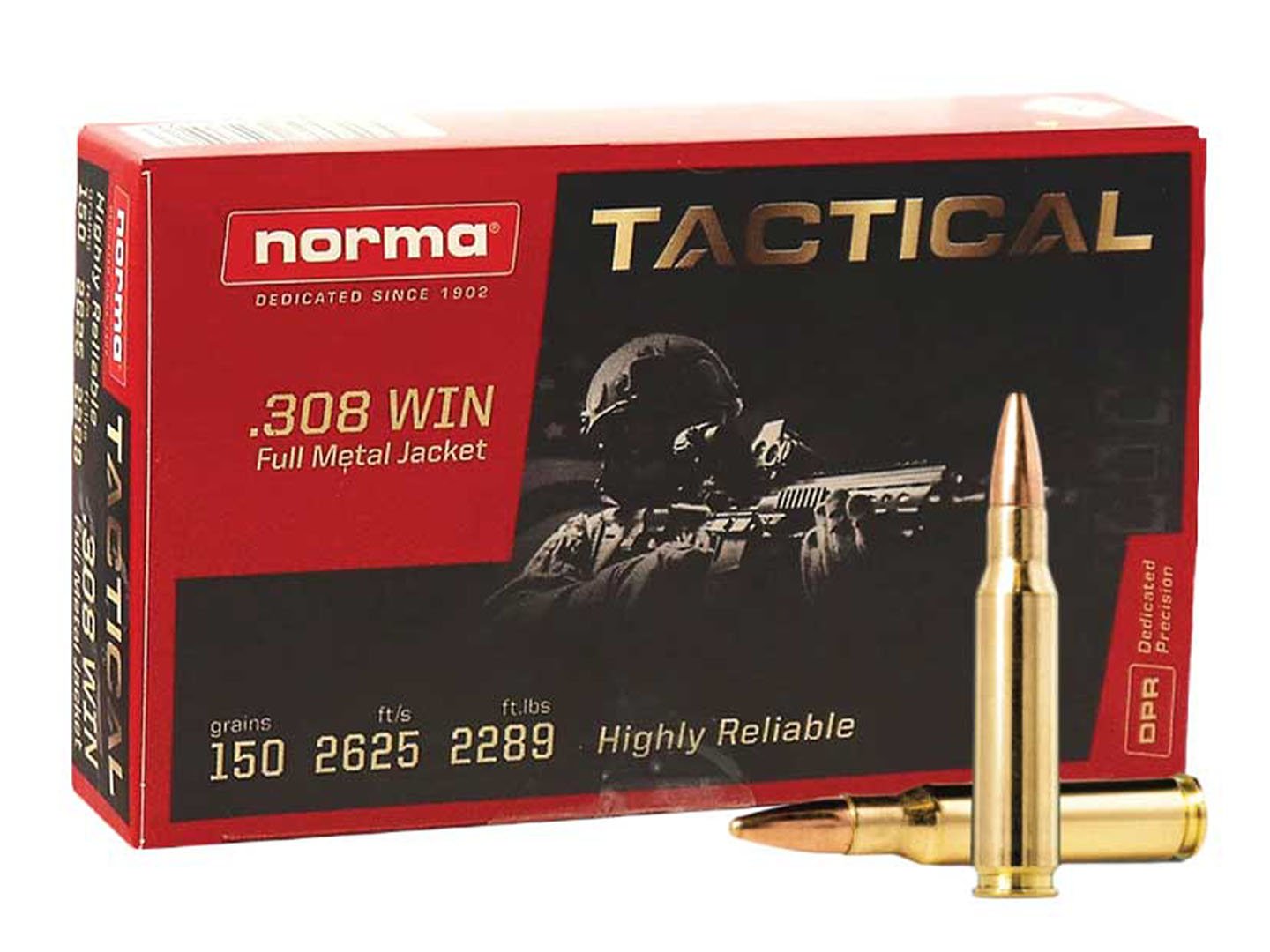 Norma TAC 308 Winchester 150 Gr FMJ Ammo