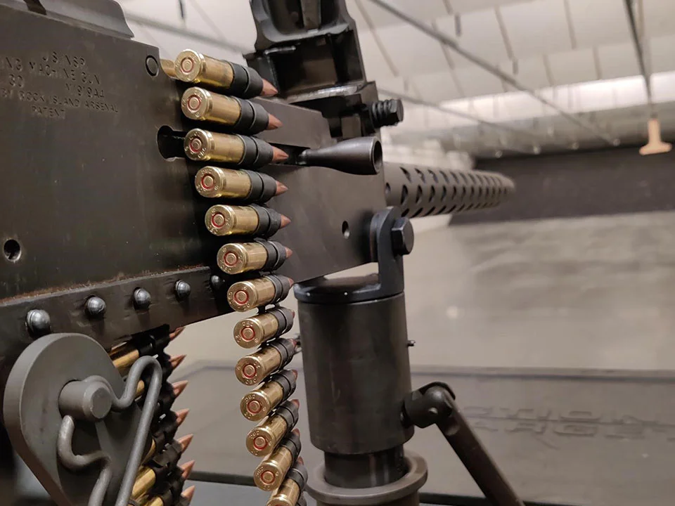Close Up View Browning M1919 Machine Gun
