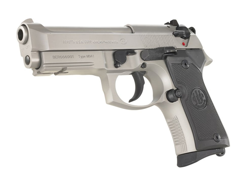 Beretta 92 Compact Rail Inox nickel plated pistol